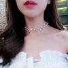 2024 New Arrivals Hot Fashion Black Crystal Necklace Kolye Collier Simple Cross Strand Beaded Chokers Necklaces Women Jewelry