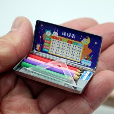 1:6/1:12 Domeček pro panenky Miniaturní psací potřeby Pouzdro na tužky Organizér Krabička na psací potřeby Krabička na tužku Modely Příslušenství Dětské předstírané hračky