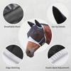 Maschera per cavallo con protezione per le orecchie, chiusura regolabile a strappo, copertura protettiva in rete per il viso per la prevenzione di insetti e mosche, attrezzatura equestre
