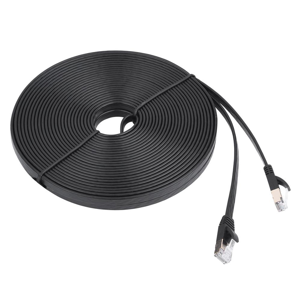 

CAT7 RJ45 600MHz Patch Shielded Lan Network Cable Flat Ethernet Cord 15m 5M