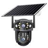 Dual Lens Solar Security Camera, 4G/WiFi Outdoor Monitor with Night Vision, High-Definition Rechargeable PIR Surveillance System