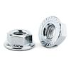 NUT WITH KNURLED WASHER DIN 6923 ZINC PLATED METRIC M-5. 100 Units