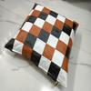 NOORA Kombinationsfarben Leder Kissen- & Kissenbezug, Boho Stil Heimdekor, Quadratisches Patchwork Design Überwurfbezug für Einweihung