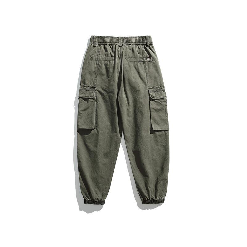Multi-pocket Overalls Men's High-end Sense Ruffian Handsome Trendy Pants Men's Loose Casual Men's Trousers Tied Feet Men's Clothing