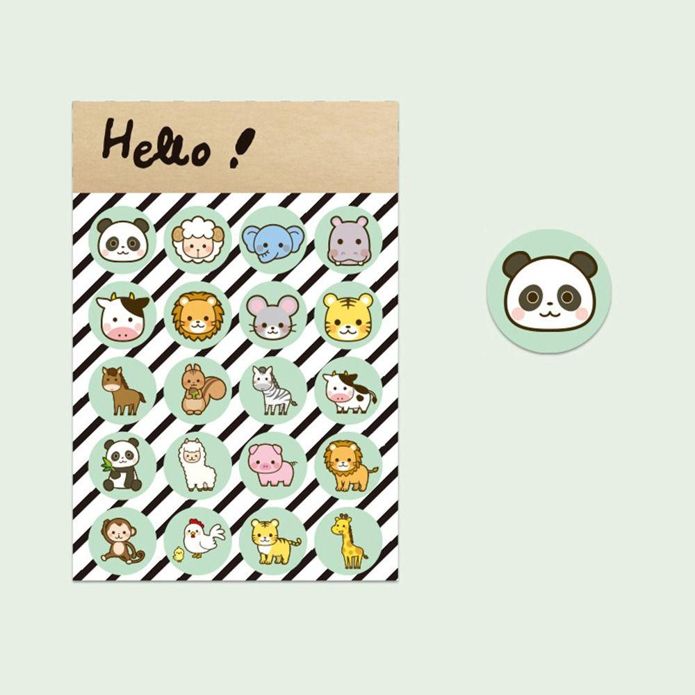 

5 sheets/bag Cute Sealing Decoration Supplies Bear Small Animal Head Stickers Kindergarten style 2