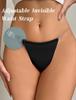 Panegy Thong Sexy Transparent Rope Extreme Butt Size L Women's Panties, Low-Rise Panties, 2-Pack, Panties, Lifting, Seamless, Lightweight, Thin,