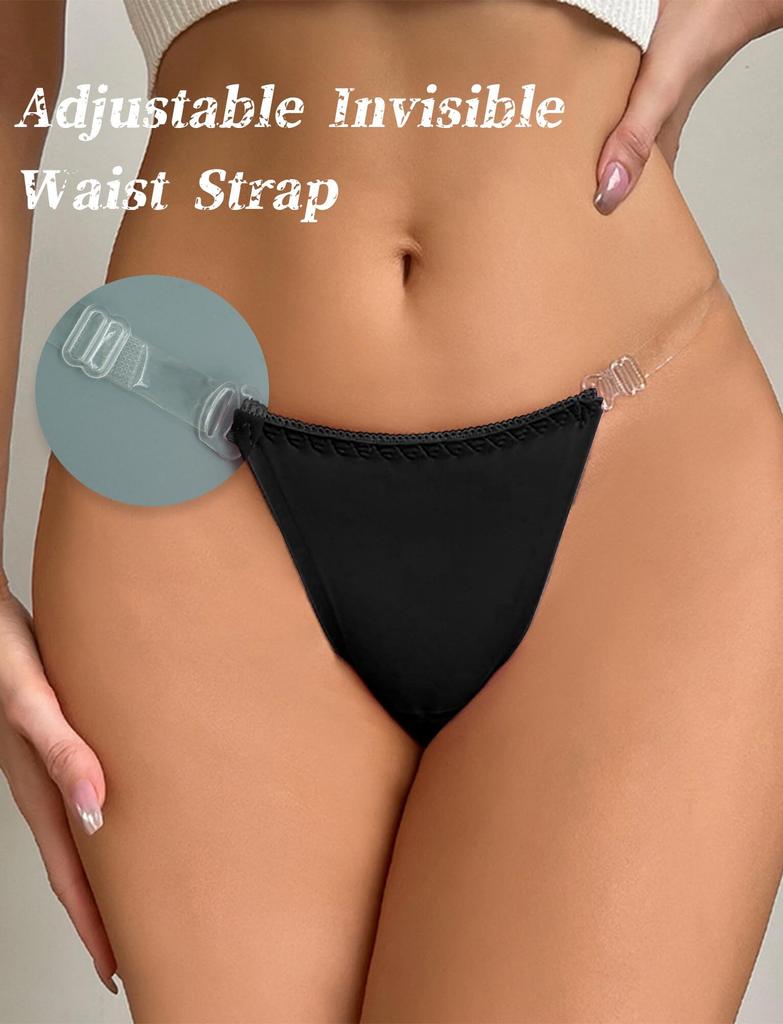 Panegy Thong Sexy Transparent Rope Extreme Butt Size L Women's Panties, Low-Rise Panties, 2-Pack, Panties, Lifting, Seamless, Lightweight, Thin,