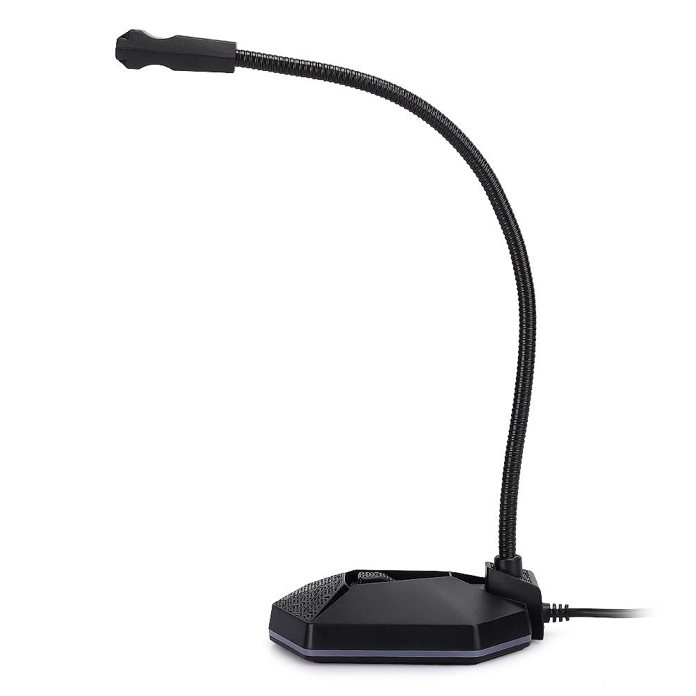 Computer Microphone RGB USB Bendable 360 Degree Omnidirectionnel Drive Free PC Desktop Mike