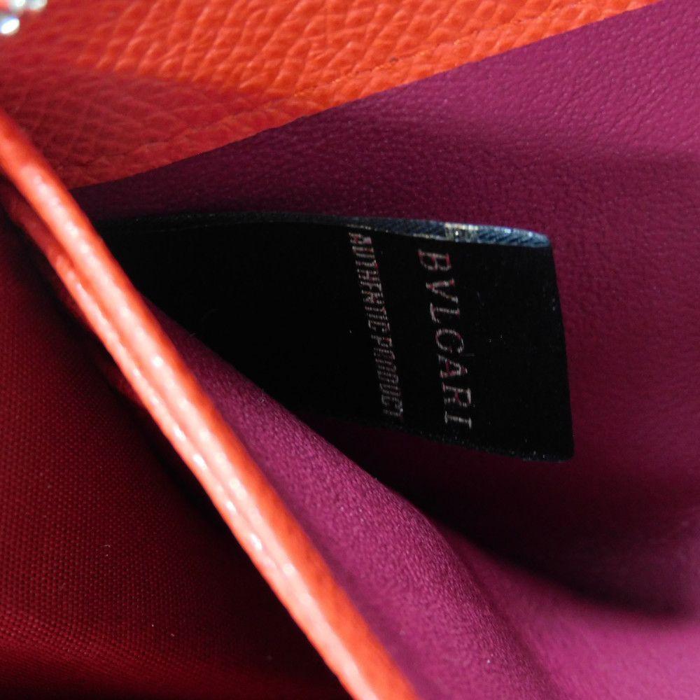Used 11679 Long Zip Wallet 37690 7940 Grain Calfskin Compartment Zip Around Logo Charm Red Unisex from Japan AUTHENTIC