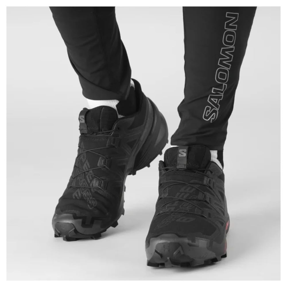 Salomon SPEEDCROSS 6 WIDE Trail Running Size Shoes, Unisex, Black/Black/Phantom, 25.5