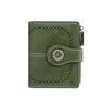 Portafoglio da Donna RFID Anti-Magnetico - Corto in Pelle Retro Olio Cera Europea & Americana, Portamonete Multi-Scomparti per Carte.