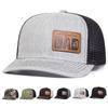 Unisex Dad Letter Brown Leather Label Baseball Net Caps Spring Summer Outdoor Adjustable Casual Hats Hip Hop Hat Sunscreen Hat