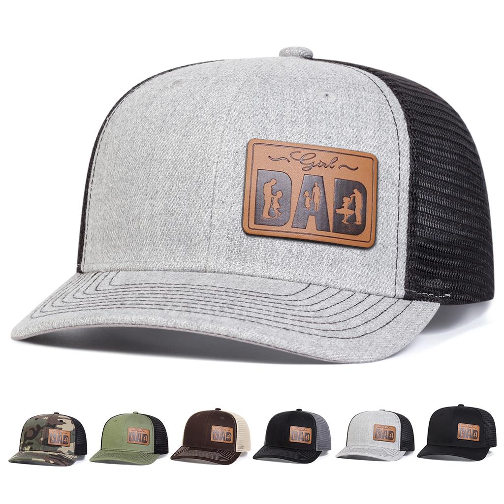 Unisex Dad Letter Brown Leather Label Baseball Net Caps Spring Summer Outdoor Adjustable Casual Hats Hip Hop Hat Sunscreen Hat