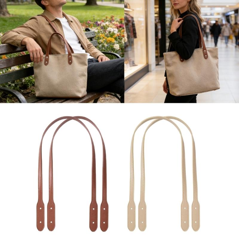 4Pcs Leather Purse Straps 28.14Inch PU Leather Handbag Handle Replacement Bag Making Supplies For Crocheted Bag Wallet