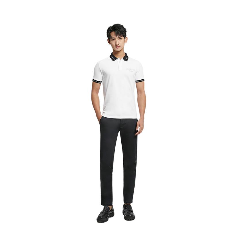 Calvin Klein Logo Print Polo Shirt Men tops White J323249-YAF