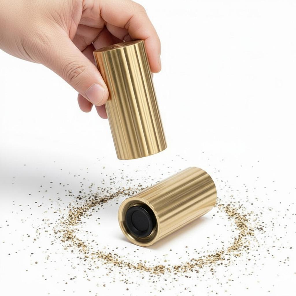 2 Stück Gewürzflasche Edelstahl Salzstreuer Gewürzspender Glas für Zucker Zuhause Küche Gold