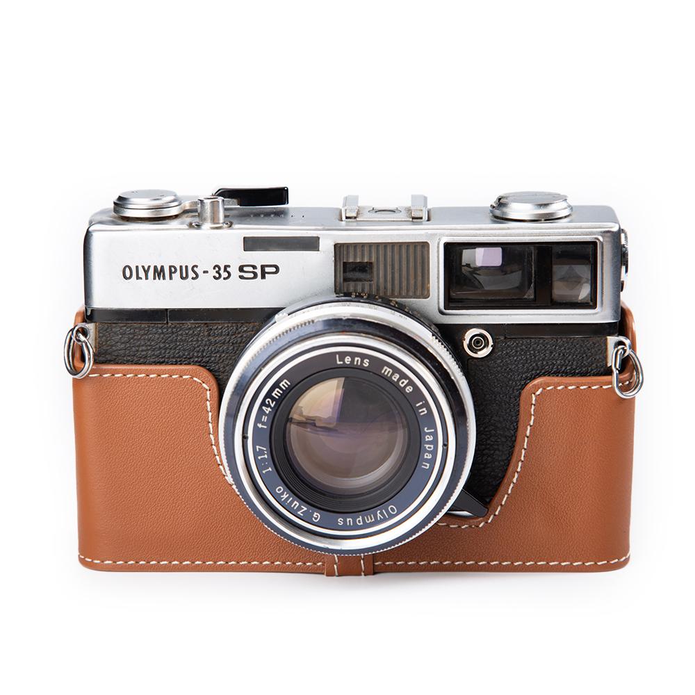 Leather Camera Half Case 35 SP Bag Leather Camera Bag For Olympus 35 SP Case Genuine Protective Case Photography Accessories