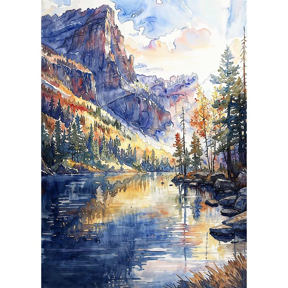 Chinese Four Seasons Landscape Diamond Art Painting Decoration Sailboat Diy Full Rhinestone Mosaic Cross Stitch Kit Gift