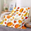 Comfortable Autumn Maple Leaf And Pumpkin Pattern Flannel Blanket Soft And Skin-Friendly, Anti-Pilling, Suitable for Sofa, Bed, Office, And Outdoor Us