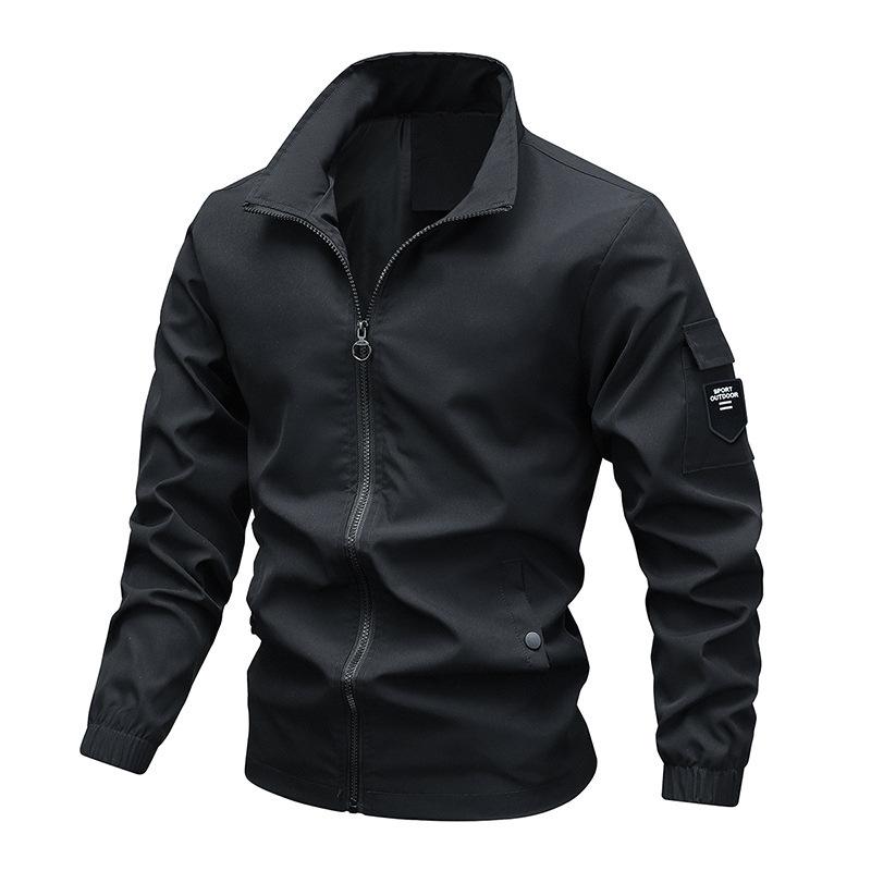 Spring and Summer New Men's Slim-fitting Fashion Simple Lapel Solid Color Breathable Long-sleeved Trendy Jacket