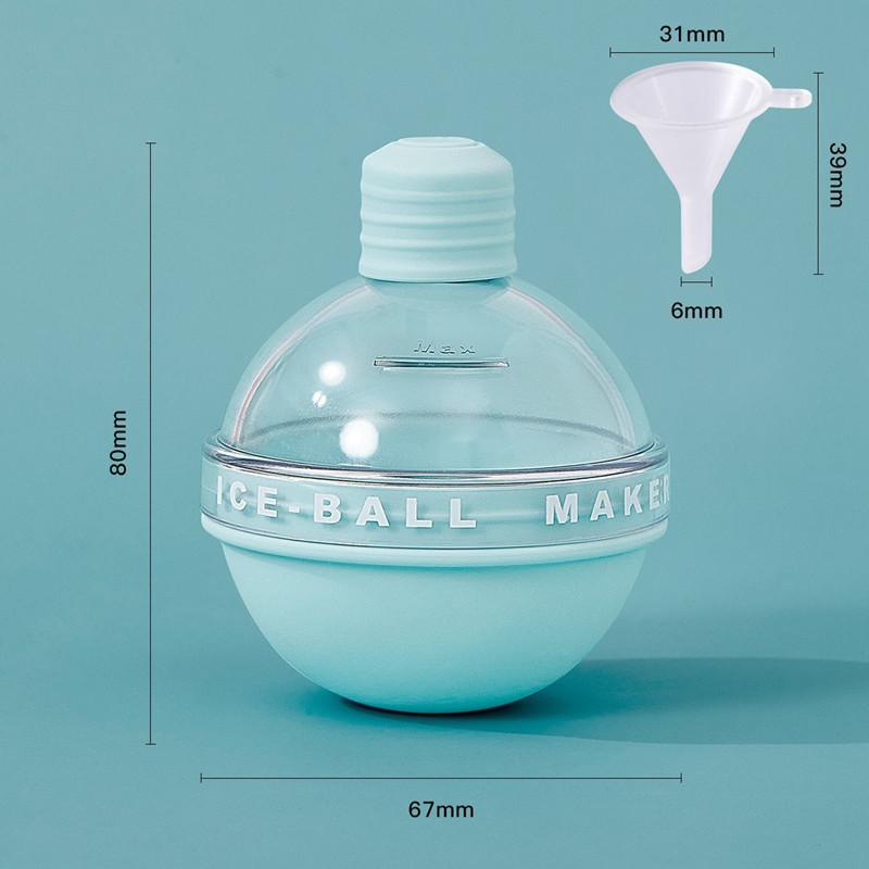 

New Silicone Ice Grid with Cover Whiskey Ice Cube Maker Silicone Ball Shape Spherical Round Ice Cube Mould Kitchen Gadgets небесно-голубой