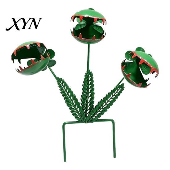 Durable Iron Yard Decoration Venus Flytrap Garden Stake, Metal Carnivorous Plant Art Ornament, Funny Piranha Stake Outdoor Lawn Patio Flower