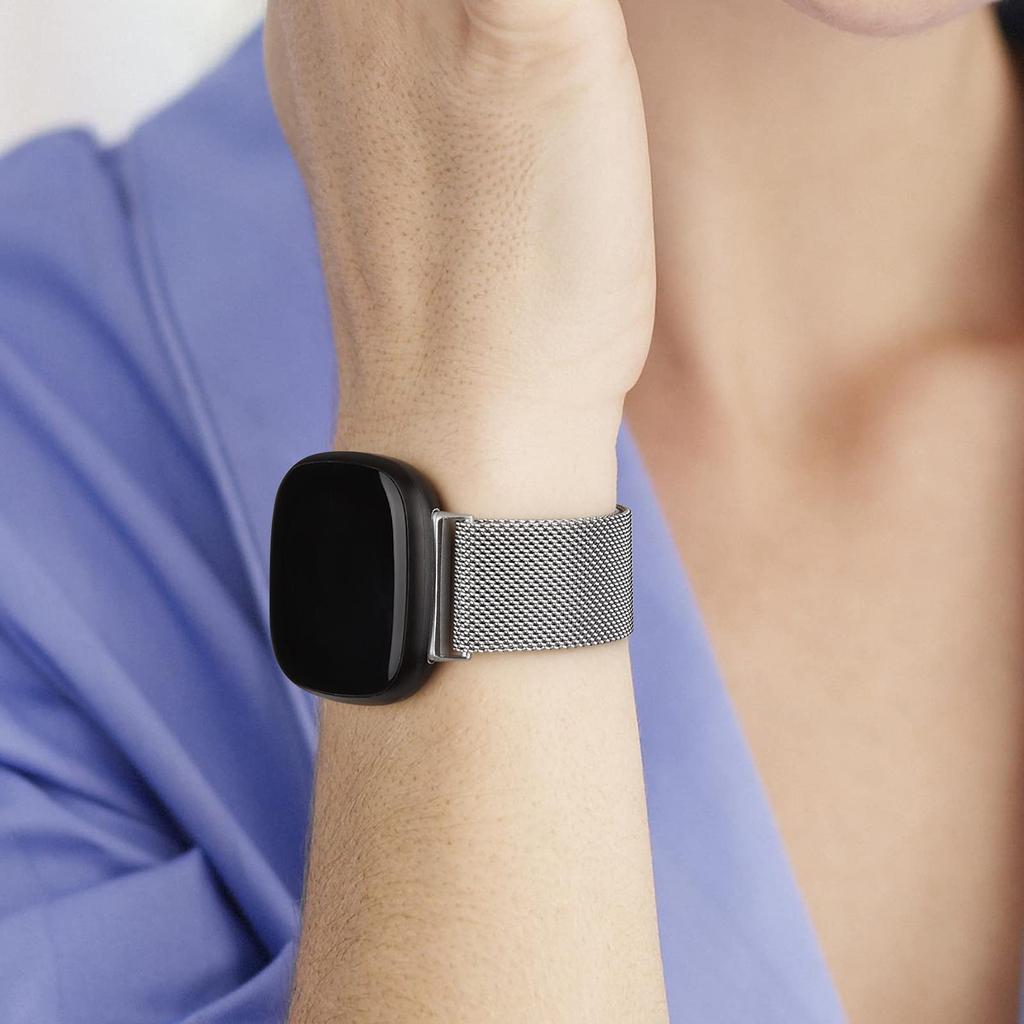 Milanese Loop strap for Fitbit versa 4 3 Band Sense/Lite band Magnetic Stainless Steel metal belt Bracelet correa Fitbit versa 2