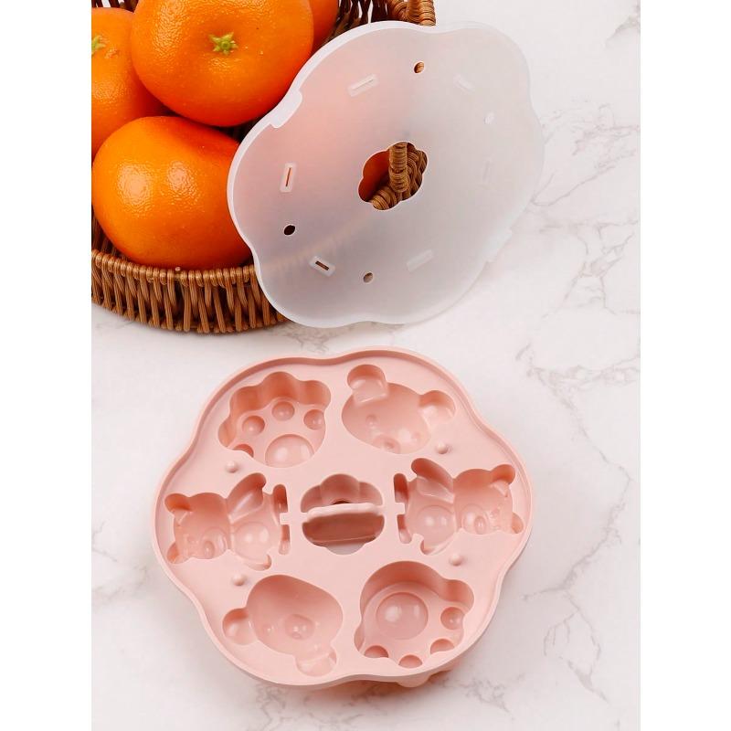 Cavity Cute Animal Ice Cream Silicone Mold, Easy Release with Lid Design, Cartoon Cat Paw & Bear Shaped Ice Cream/Ice Cube Maker