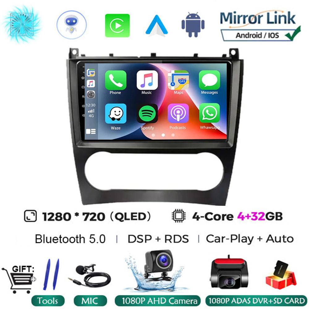 Android 14 For Mercedes Benz W203 W209 C180 C200 C220 C230 2005 - 2009 Car Radio Stereo Multimedia Navigation GPS Carplay AUTO