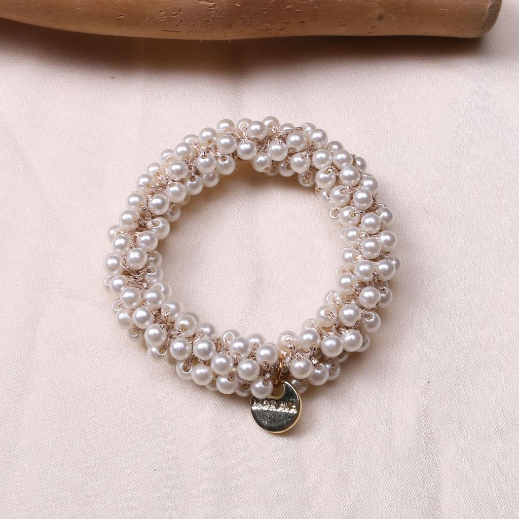 Le Nouvel Élastique à Cheveux de Luxe Léger Diamant d'Eau Écrasé Glacé Haut de Gamme Élastique à Cheveux Socialite et Bracelet Sont des Accessoires Capillaires à Double Usage