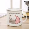 Nuovo gatto Peach e Goma Tazza smaltata Caffè Tazza da tè simpatico animale Colazione Dessert Tazza di acqua di latte regalo di coppia