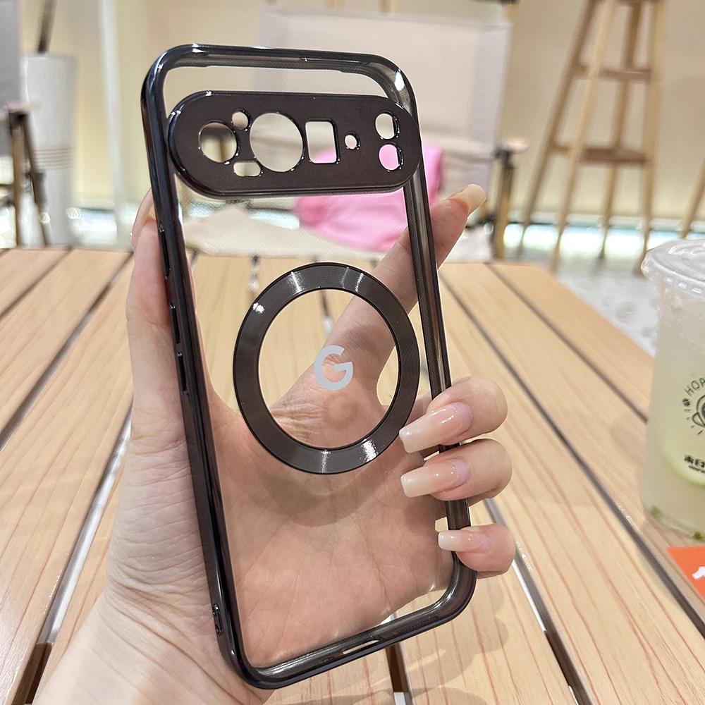 

Clear Electroplating Compatible Wireless Charging Phone Case For Google Pixel 10 9 ProXL 10 9 8 7 A Pro Shockproof Protect Cover Google Pixel 8a