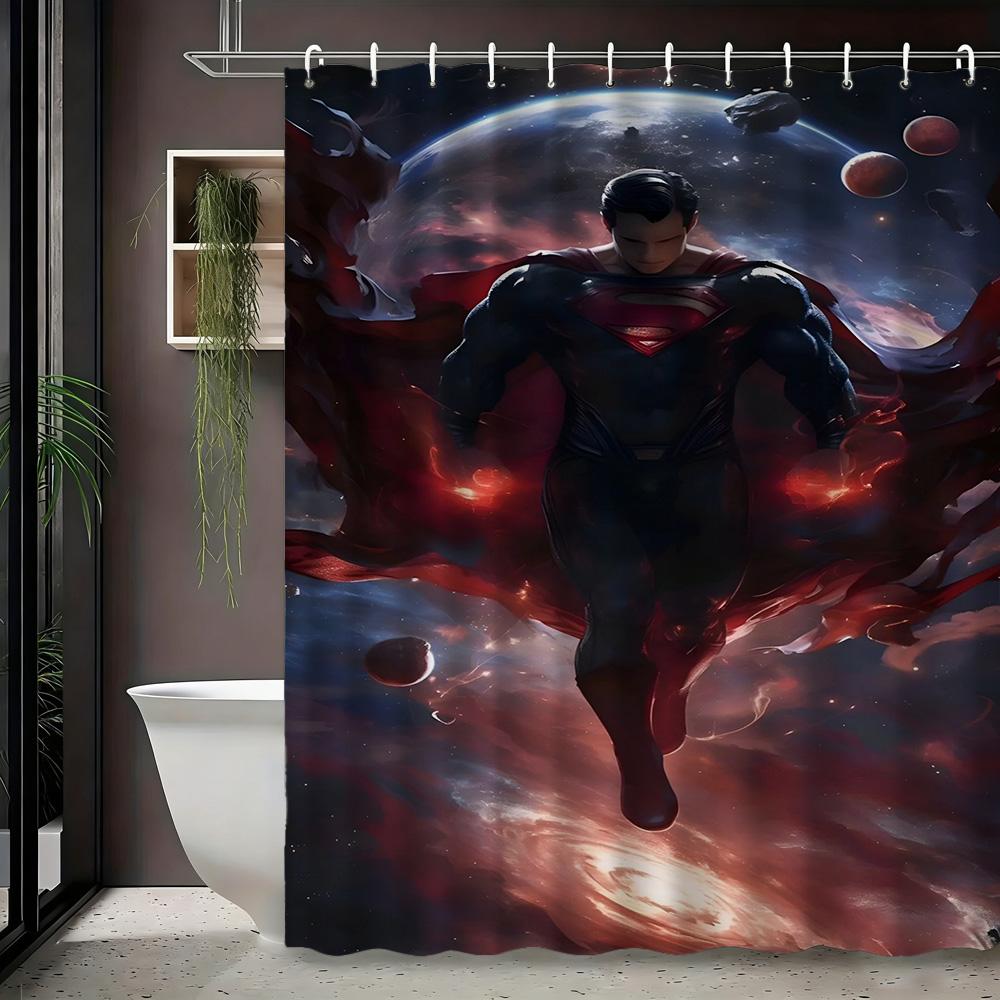Wodoodporna zasłona prysznicowa z męską postacią z DC Universe - Wystrój łazienki dla fanów superbohaterów