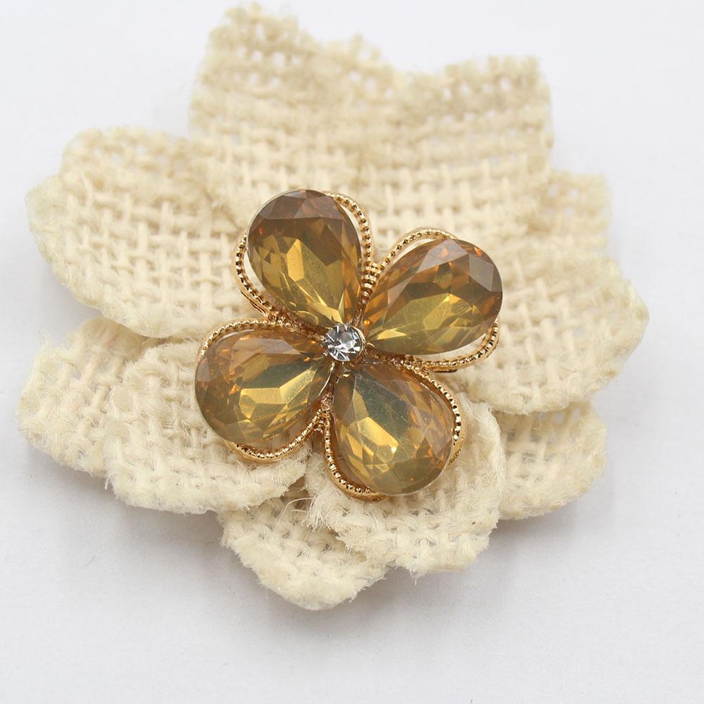 New 4 pieces of 25 * 29MM gold droplet protein alloy flower plate DIY clothing accessories hair accessories decoration accessori
