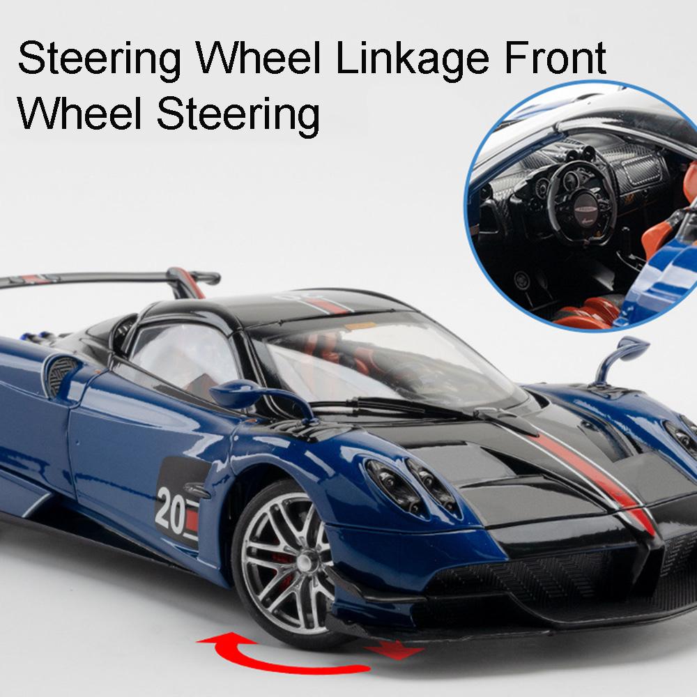 1:18 918 Huayra Sports Car Model Toy Alloy Body Shock Absorption Doors Opened Limited Supercar Models Sound Light Gift for Kids