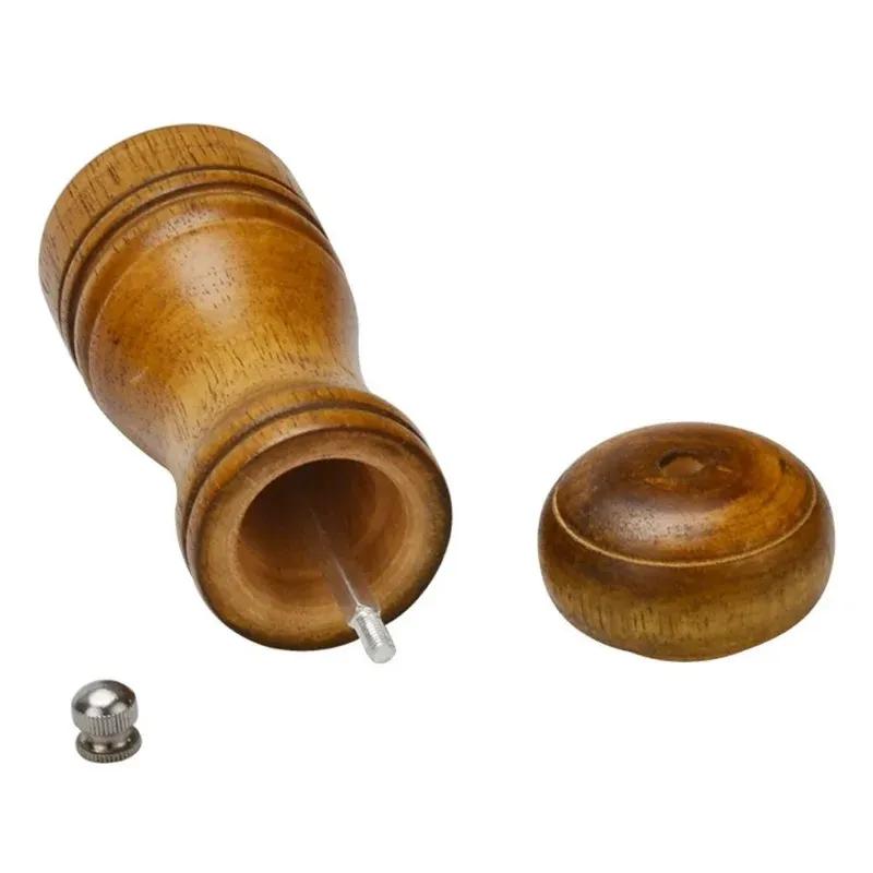 Salt Pepper Mills Solid Wood Pepper Kitchen Tools Cooking Salt Pepper Grinder Hand Movement Oak Wood Pepper Mill Gadgets