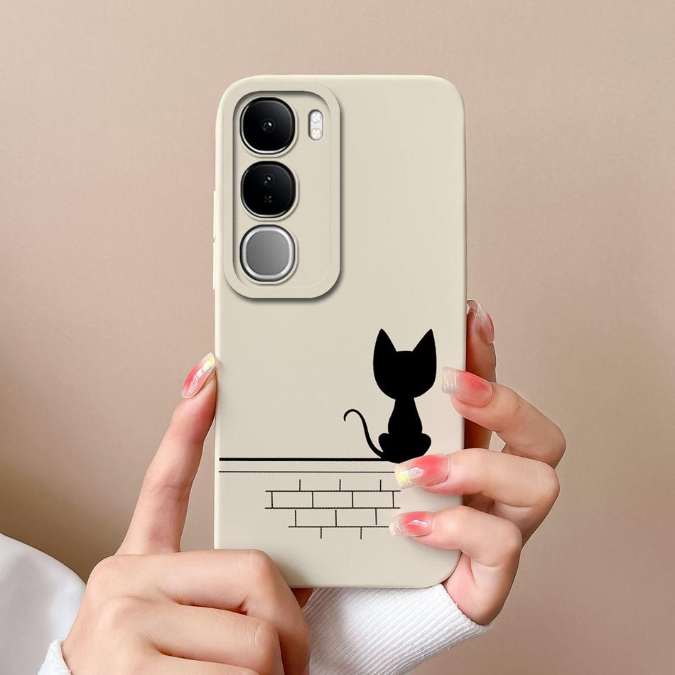 For Vivo V40 Lite V40SE Y200 Y300 Case Simple Heart Liquid Silicone Camera Protection Back Cover For Vivo V 40 Lite V40 SE Funda