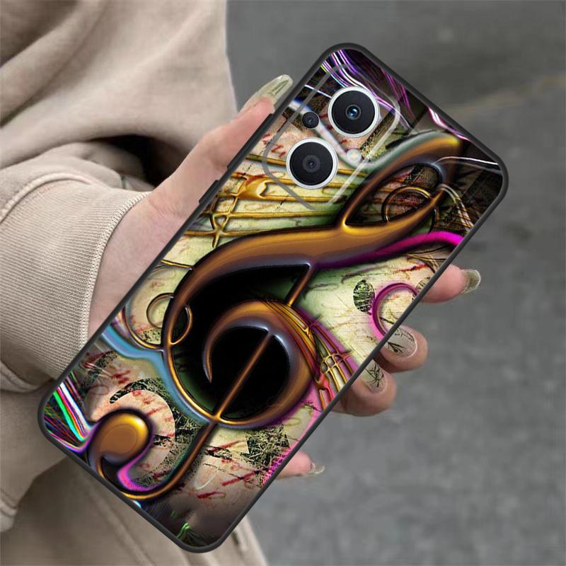 Treble Clef Music Note Case For OPPO Reno 14 10 11 12 13 Pro 11F 12F 13F 14F 7 8 Lite OPPO Find X9 X8 X5 Pro Cover