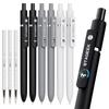STAGEEK GX3 Black Gel Pens Fine Point, 6 Pens with 3 Refills, Smooth Black Ink Pens for Journaling, Office, School & Notes