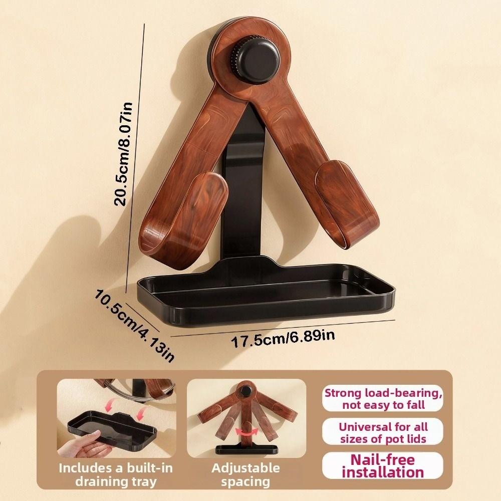 Waterproof Chopping Board Rack Adjustable Pot Cover Drain Holder Suction Cup Pot Lid Rack  Kitchen