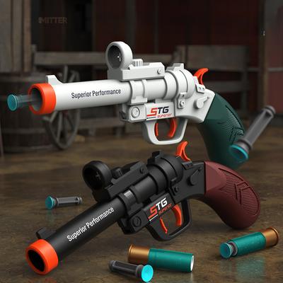 Pistola de Juguete Lanzador de Eyección de Balas Juguete Infantil Pistola Corta Pistola Pequeña para Niños Arma de Juguete Nostálgica para Exteriores Regalo para Niños