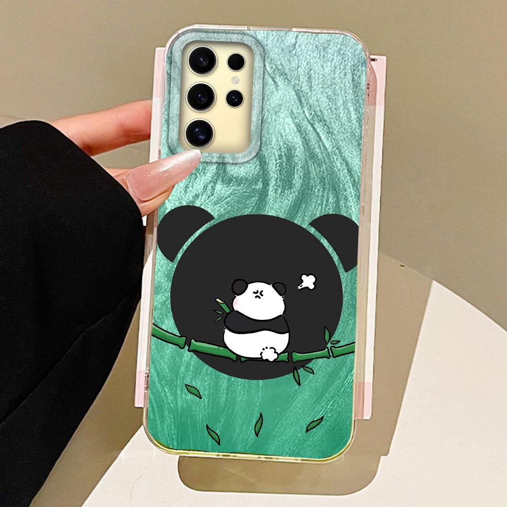 

Мультяшный Забавный Зеленый Панда Животные Чехол для Телефона для Samsung Galaxy S25 S24 S23 S22 S21 FE Plus Ultra Оболочка Силиконовая Задняя Крышка TPU Samsung Galaxy S24 FE белый