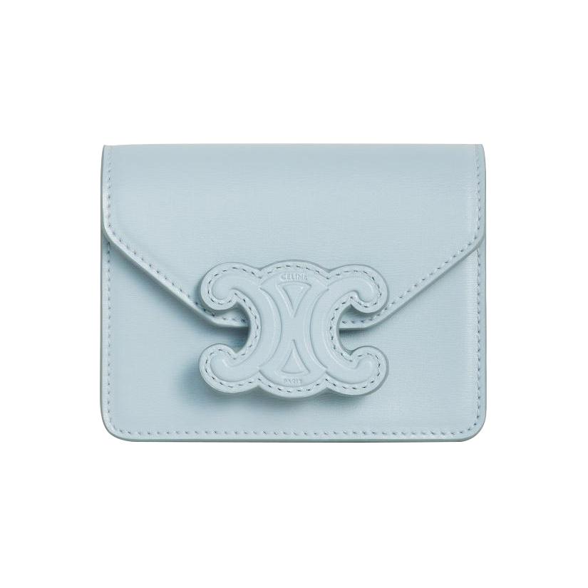 

Новая сумка через плечо CELINE Triomphe из блестящей коровьей кожи, сумка-кроссбоди, визитница, женская, ледяной голубой 10J743DPV-07IC 10.9*6.1*8.1CM