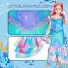Ariel Dress Luxury Set Cosplay Dress Mermaid Costume for Kids Princess Dress Cosplay Costume Gloves Wand Wig Crown Necklace Earrings Bracelet 120