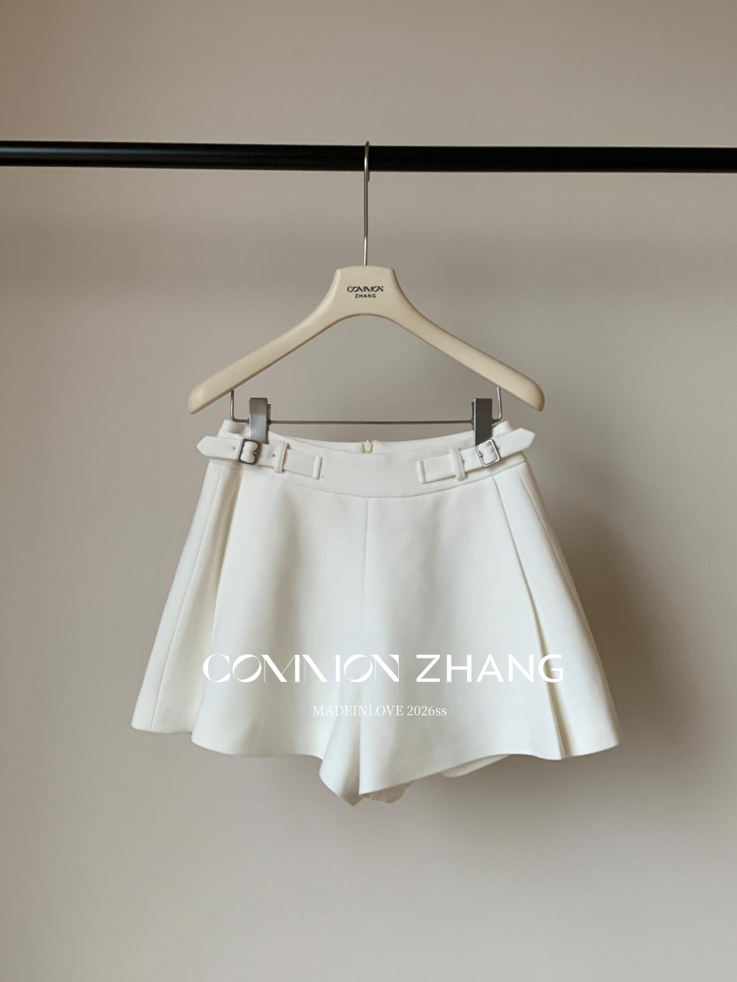 

CZ ZHANG Women s Versatile High-Waisted Wide-Leg Casual Shorts - Early Spring Commute Comfort C11045 S білий