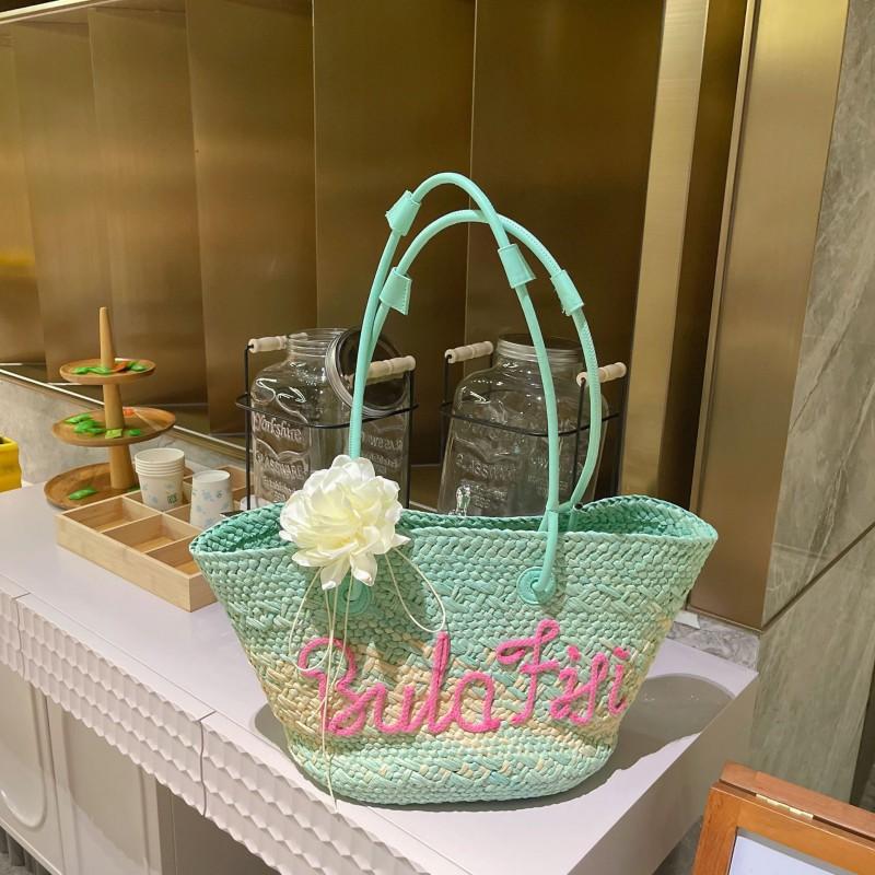 

Hand-woven Bag Korean Lazy Vegetable Basket Handbag Seaside Vacation Tot One-shoulder Pastoral Straw Woven Collect and purchase, give a thick inner bag