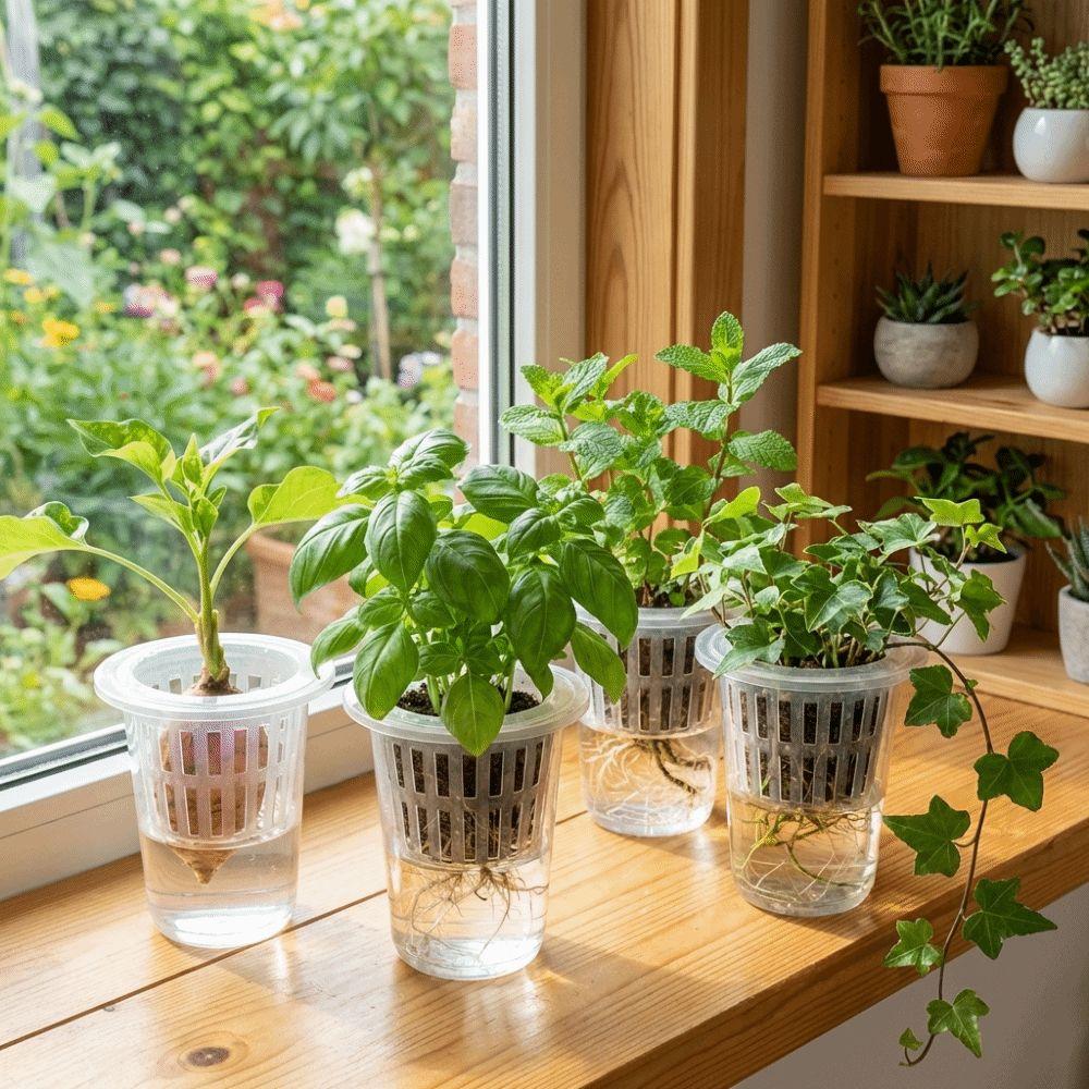 Transparent Plastic Hydroponic Mesh Cups Root View Cups Plant Propagation Plant Nursery Pot Planting Container Flowerpot