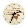 Staffordshire Bull Terrier, Staffy - Clock with Dog, Wooden Clock with Engraving, Personalised Clock by