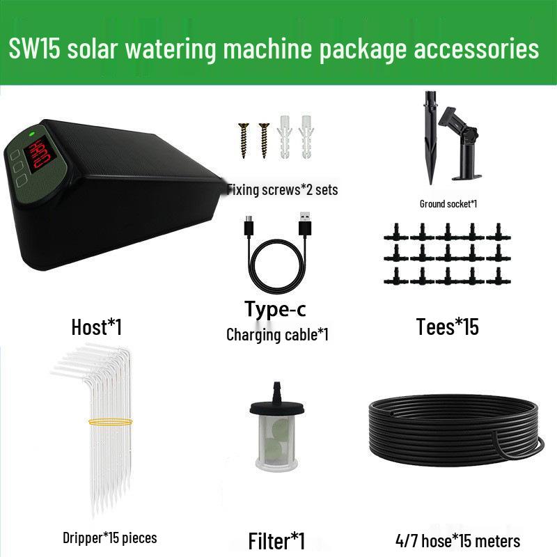 Solar-Powered Wireless Smart Watering System: Automatic Timer & Micro Spray Kit for Gardens