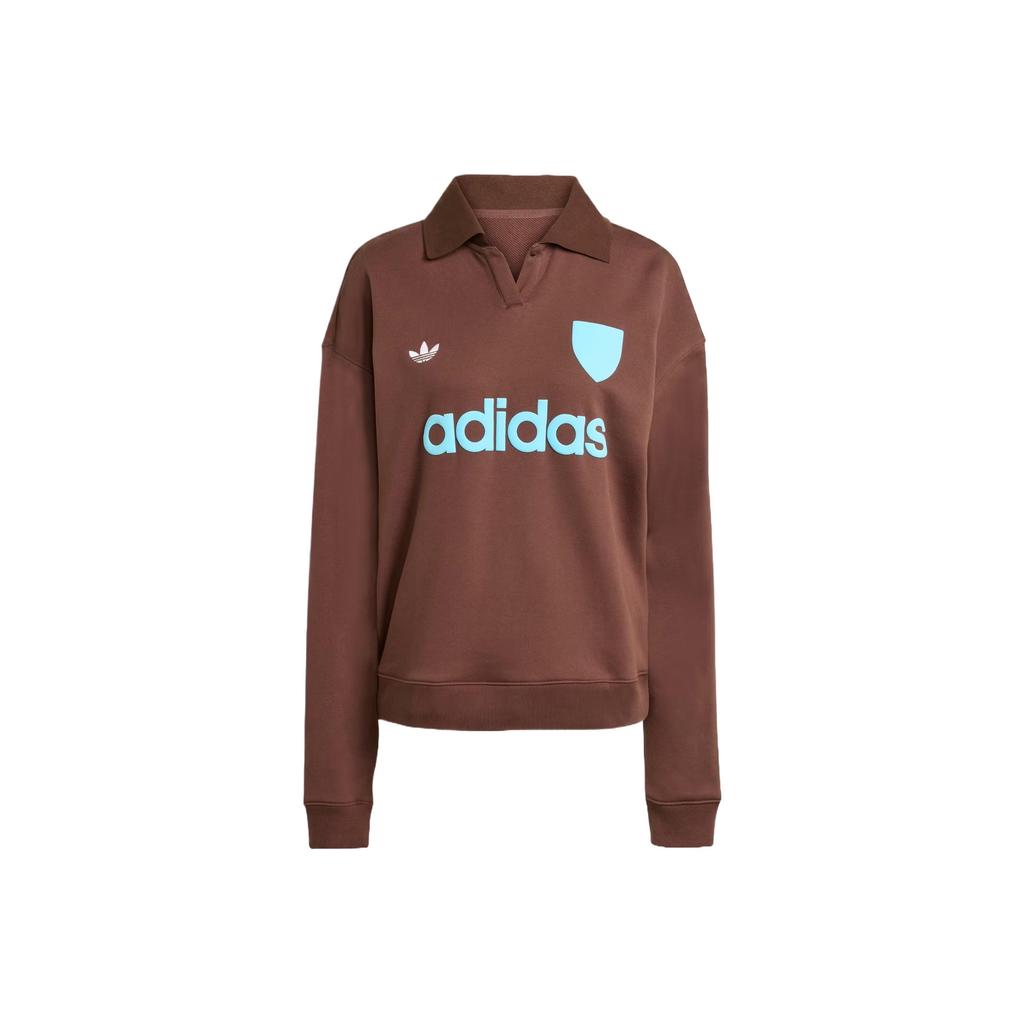 Adidas Originals Polo Collar Solid Color Letter Long Sleeve Sweatshirt Women Sweatshirt JZ0879
